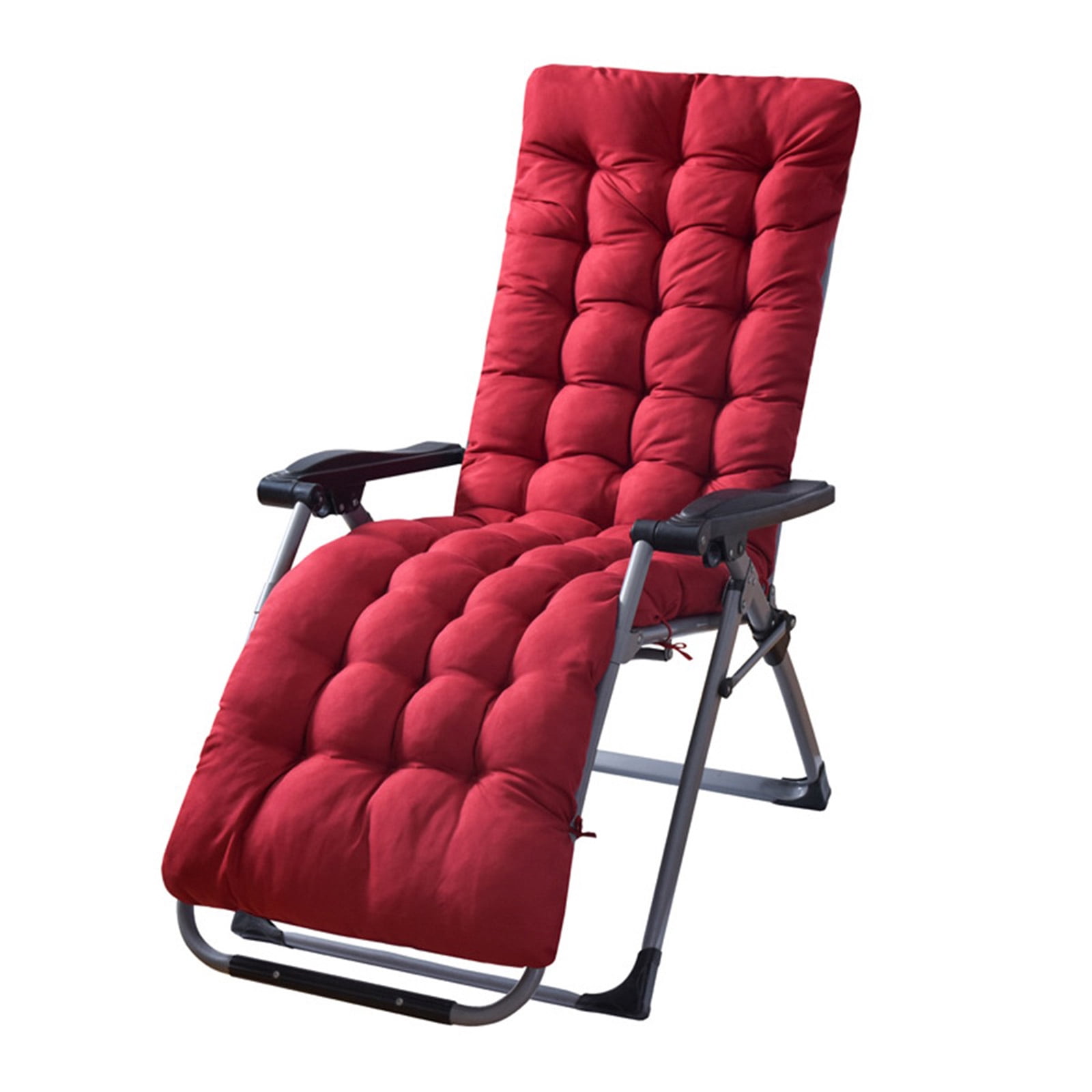YEERSWAG 67x21x3 inch Outdoor Chaise Lounge Cushions, Non Slip Lounge Chaise Cushion High Back Indoor Rocking Chair Padded with Ties, Red
