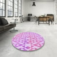 thumbnail image 4 of Ahgly Company Machine Washable Indoor Square Transitional Blossom Pink Area Rugs, 4' Square, 4 of 7