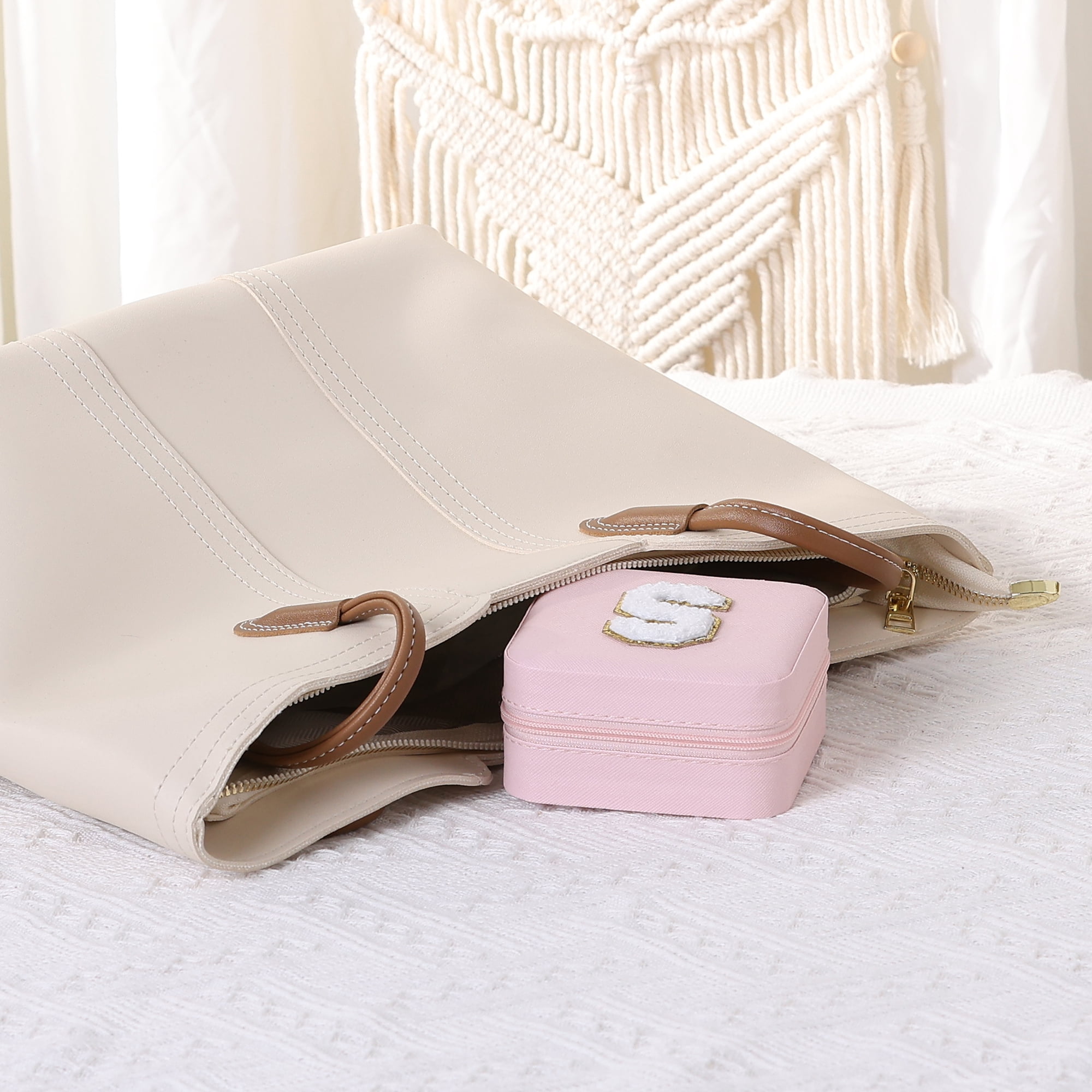 Unique Bargains Jewelry Box Small PU Leather Jewelry Organizer Case Storage Display Holder Pattern S