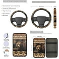 thumbnail image 3 of Jeiento Southwest Aztec Bear Car Seat Cover Full Set 13 PCS, with Steering Wheel Cover Seatbelt Pad Armrest Cushion Coasters Universal Automobile Interior Sets Decor Universal Fit, 3 of 8