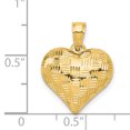 thumbnail image 2 of 14K Yellow Gold Textured Puff Heart Pendant, 2 of 2