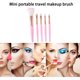 thumbnail image 3 of Kuymtek Juego Brochas Maquillaje Portátil 5 Uds Brocha para Base Sombra Ojos Nailon Suave (rosa), 3 of 7
