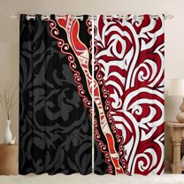 Manfei Geometric Swirl Lines Curtains Pack of 2 (42x84 Each) for Female Men Women,Vintage Aesthetic Curtains Blackout,Abstract Stripes Bedroom Curtains,Ultra Soft Home Decor