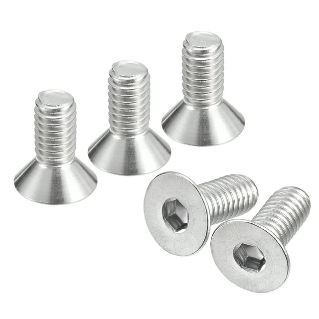 Unique Bargains 5/16-18x3/4' Flat Head Socket Cap Screws, 304 Stainless Steel Hex Socket Drive Fasteners Bolts 10Pack
