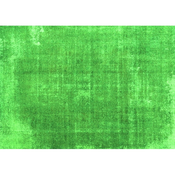 Ahgly Company Indoor Rectangle Abstract Green Contemporary Area Rugs, 7' x 9'