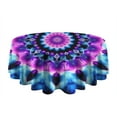thumbnail image 5 of Colorful Tie Dye Mandala Pattern Round Tablecloth 60"x60",Wrinkle Wipeable Table Cloth for Kitchen Dining Room Picnic Patio Party, 5 of 6