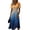 Blue, variant on Laqbezok Smocked High Waist Short Sleeve Dress, Trendy Ombre Gradient Print A-Line Midi Dress, Casual V-Neck Fashion Summer Sun Dress