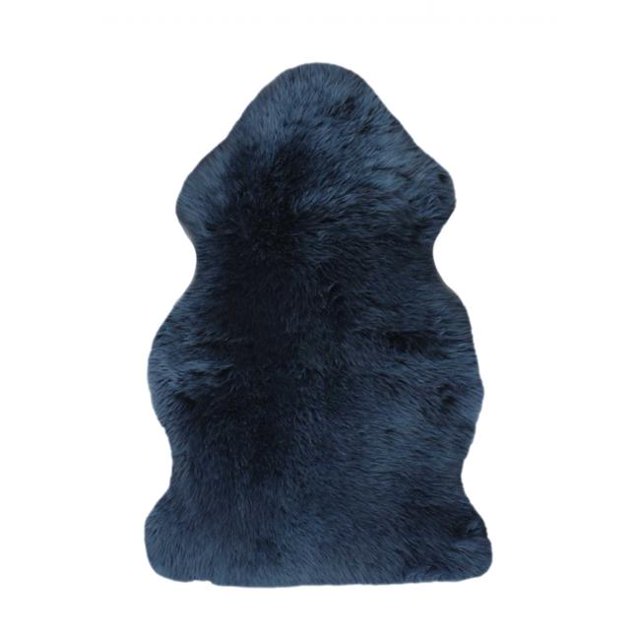 Navy New Zealand Natural Shearling Sheepskin Rug