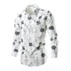 thumbnail image 1 of Blusa y camisa de manga larga con cuello vuelto para hombre, blusa informal de moda con estampado de cuello vuelto y botones, blusa de manga larga para hombre, 1 of 2