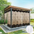 thumbnail image 4 of 2 Panels Outdoor Curtains for Patio Waterproof 54"x108" Brown Geometric Weatherproof Privacy Outsides Curtains, Modern Abstract Art Ombre Grommet Thermal Drapes for Cabana Porch Pergola, 4 of 8
