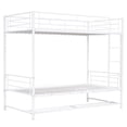 thumbnail image 4 of SESSLIFE Twin Over Twin Bunk Bed, Sturdy Metal Bunk Bed with Storage Shelf, Suitable for Bedroom, Dorm, Mattress Foundation, No Box Spring Needed, 4 of 10