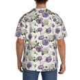 thumbnail image 3 of Rateoe Spring Flowers Pattern Men's Short Sleeve Classic Shirt, Casual Short-Sleeved Shirt, Lightweight Summer Shirt, Cuban Collar Shirt,Button-Front Shirt-X-Large, 3 of 5