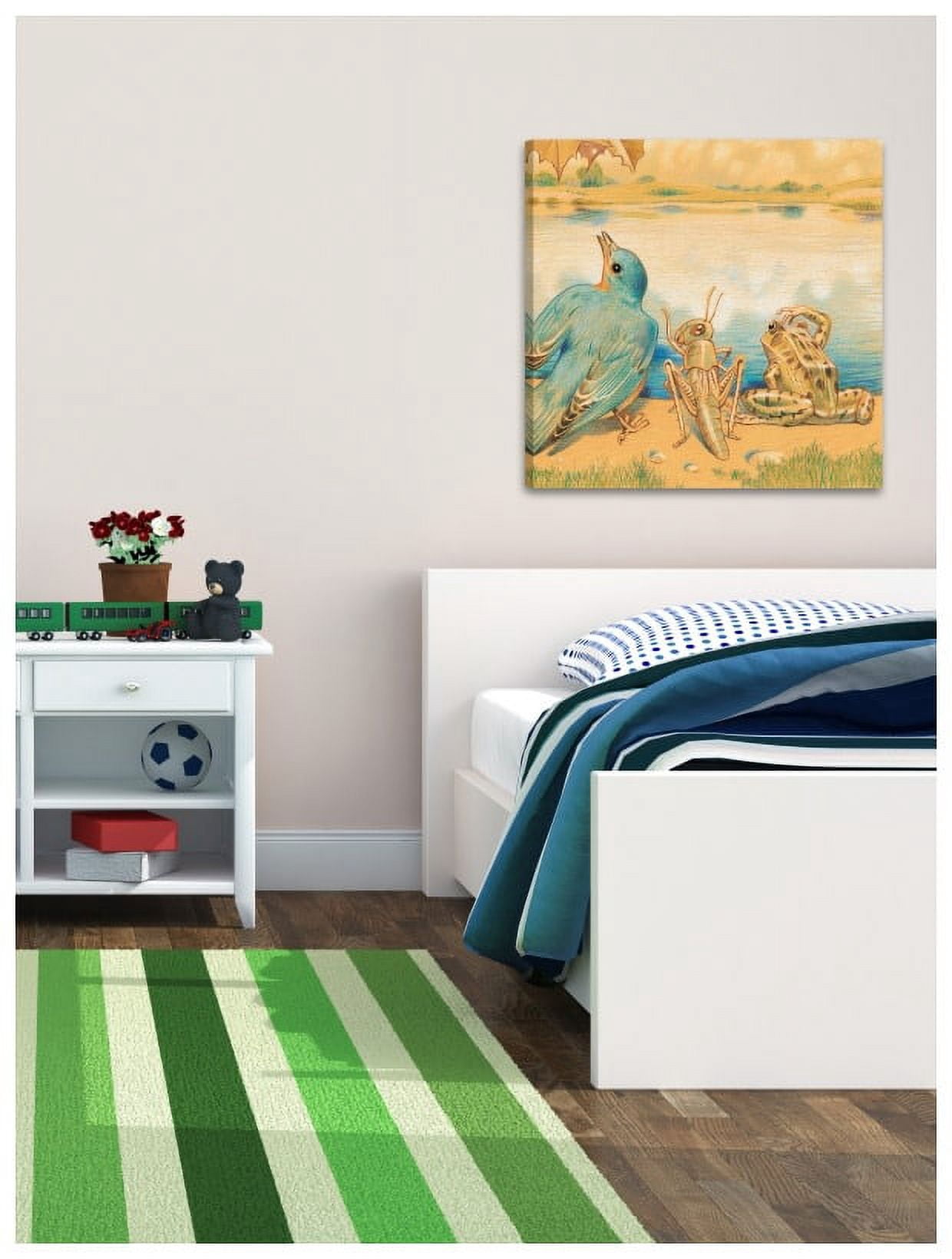 Marmont Hill "Bird, Cricket and Frog" by Curtis Painting Print on Canvas