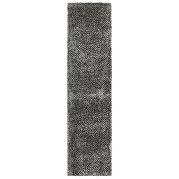 SAFAVIEH Penelope Kady Solid Shag Runner Rug, Grey, 2' x 8'