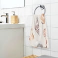 thumbnail image 3 of Yayeee 2 Pack Hand Towels for Bathroom 100% Cotton 16" x 28" Soft Absorbent Kitchen Towel, Red Watercolor Seashells, 3 of 7