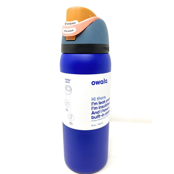 Owala FreeSip Insulated Stainless Steel Water Bottle with Straw, BPA-Free Sports Water Bottle, Great for Travel, 32 Oz, Tide Me Over