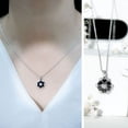 thumbnail image 3 of Rosec Jewels Natural Black Onyx Flower Pendant with Chain - AAA Quality - Black Onyx and Moissanite Necklace - with Jewelry Box, 18K White Gold, 3 of 6