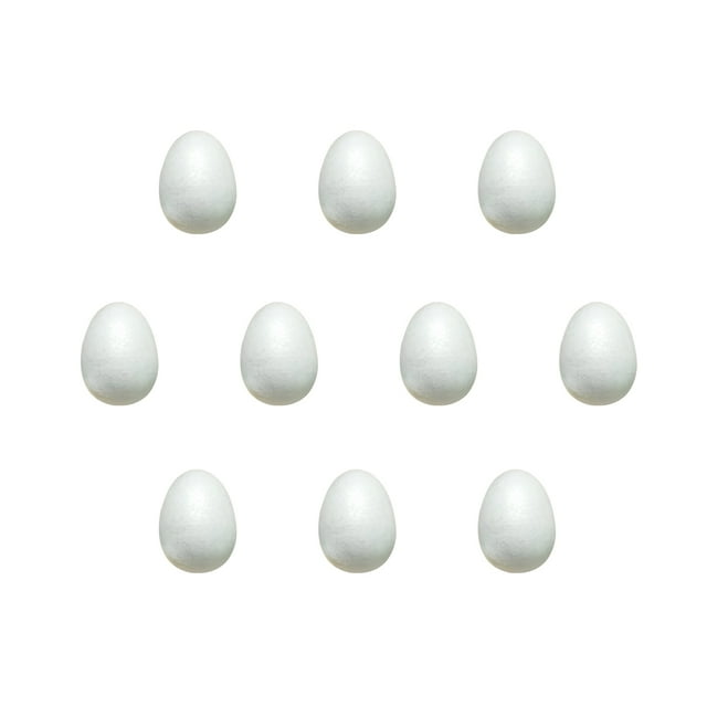 10 Uds. Huevos de espuma de Pascua sólidos blancos para niños, guardería, educación preescolar, huevos de espuma de poliestireno hechos a mano DIY, espuma