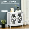 thumbnail image 4 of HOMCOM Kitchen Sideboard, Glass Door Buffet Cabinet with Adjustable Shelf, 4 of 10