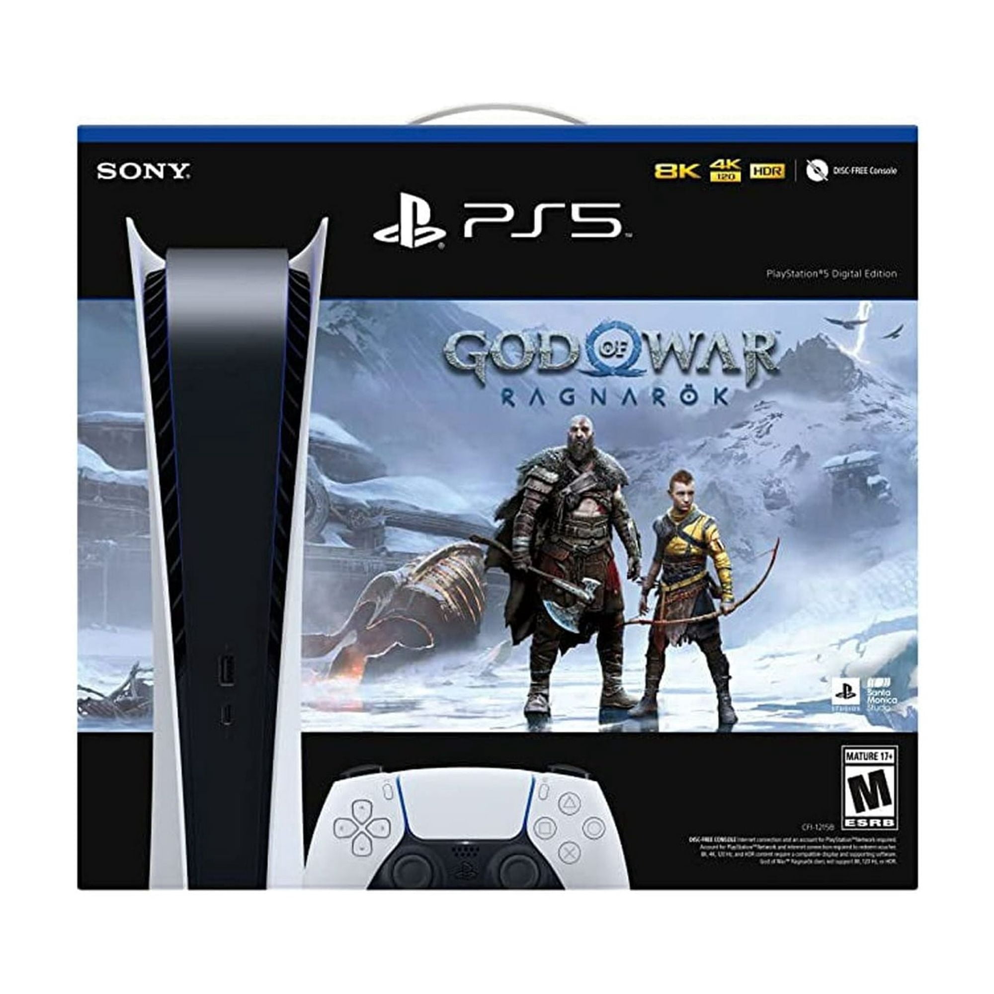 2025 New TTrade Sony PlayStation_5 Digital Edition – God of War Ragnarök Bundle + Extra DualSense Wireless Controller | PS_5 Console Set | Limited Edition Game Bundle