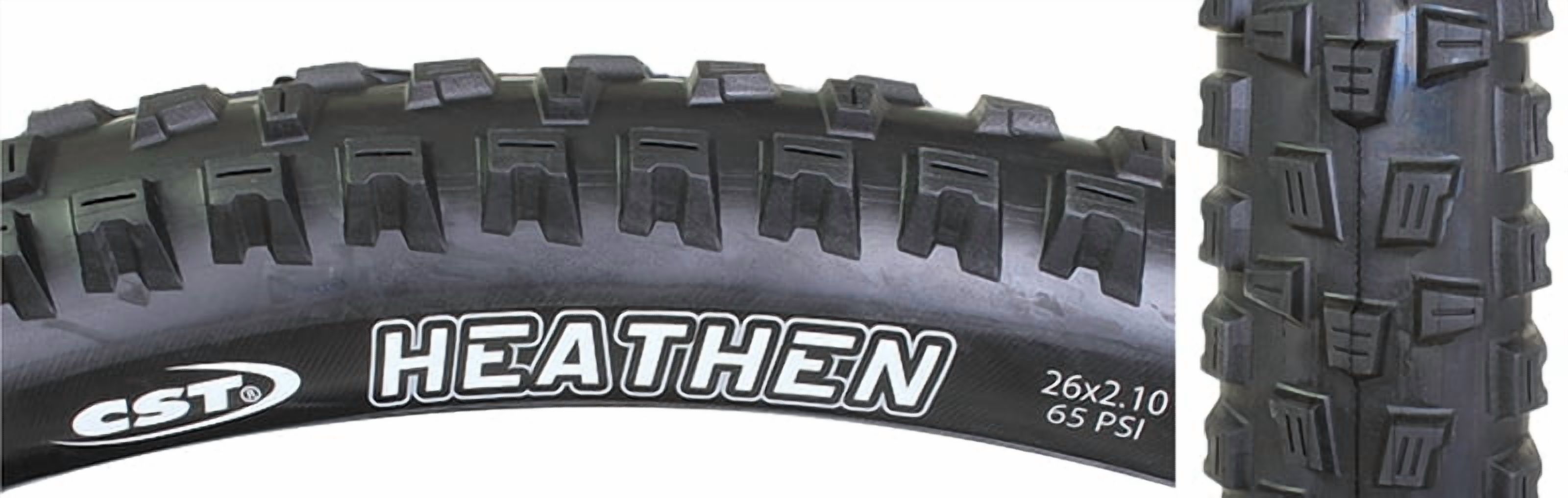 CST Patrol 26x2.1 Mountain Bike Tires (Pack Of 2) - Clincher, Wire Bead, Black, Knobby Tread