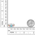 thumbnail image 3 of Gem Stone King 925 Sterling Silver and 10K Yellow Gold Oval Blue Apatite Pink Sapphire and White Diamond 3 Stone Ring for Women (2.43 Cttw, Gemstone Birthstone, Size 6), 3 of 3