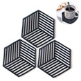 thumbnail image 2 of Posavasos de fieltro suave de 3 piezas, posavasos absorbentes hexagonales, almohadilla de aislamiento térmico de silicona resistente a altas temperaturas, posavasos de té de color sólido, 2 of 8