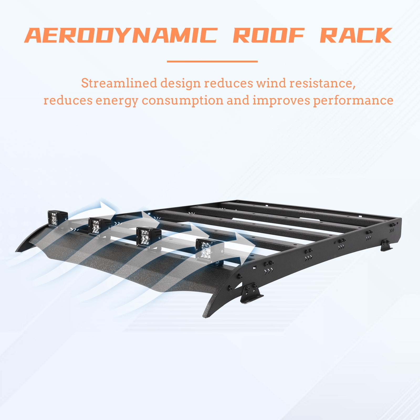 TOKMOWIN Top Roof Rack Cargo Carrier Fit Toyota Tacoma 2005-2023 Double Cab,Roof Rack Luggage Crossbars Come with 4 X 18W LED Lights