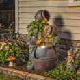 thumbnail image 2 of Outsunny Outdoor Fountain with LED Lights, Cascading Rock Waterfall, 2 of 10