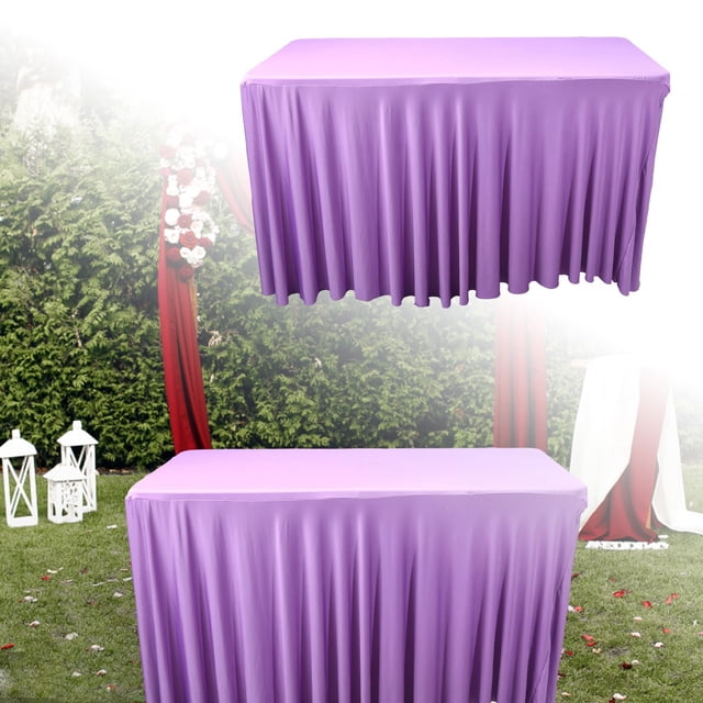 Purple Green Yellow Light Blue 183*76*76cm Elastic Cover Outdoor Wedding Event Festival Party Rectangular Elastic Tablecloth