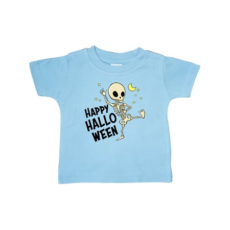 

Inktastic Happy Halloween with Dancing Skeleton Gift Baby Boy or Baby Girl T-Shirt