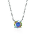 thumbnail image 2 of 1ct Moissanite Pendant Necklace for Women Round Cut D Color VVS1 Red/Blue/Pink Diamond Necklace 925 Sterling Silver Necklace for Women with Certificate, 2 of 9