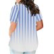 thumbnail image 3 of Plus Tamaño de las Mujeres Blusas, Cuello en V Casual Suelto Manga Corta Superior, Impresión Blusa Poliéster Spandex, 3 of 8