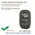 thumbnail image 2 of Sleek Gray Metal Leather 5-Button Key Fob Case for Honda Civic 2024 2023 Accord CR-V HR-V Pilot EX EX-L Touring SI – Keyless Remote Cover with Keychain, 2 of 6