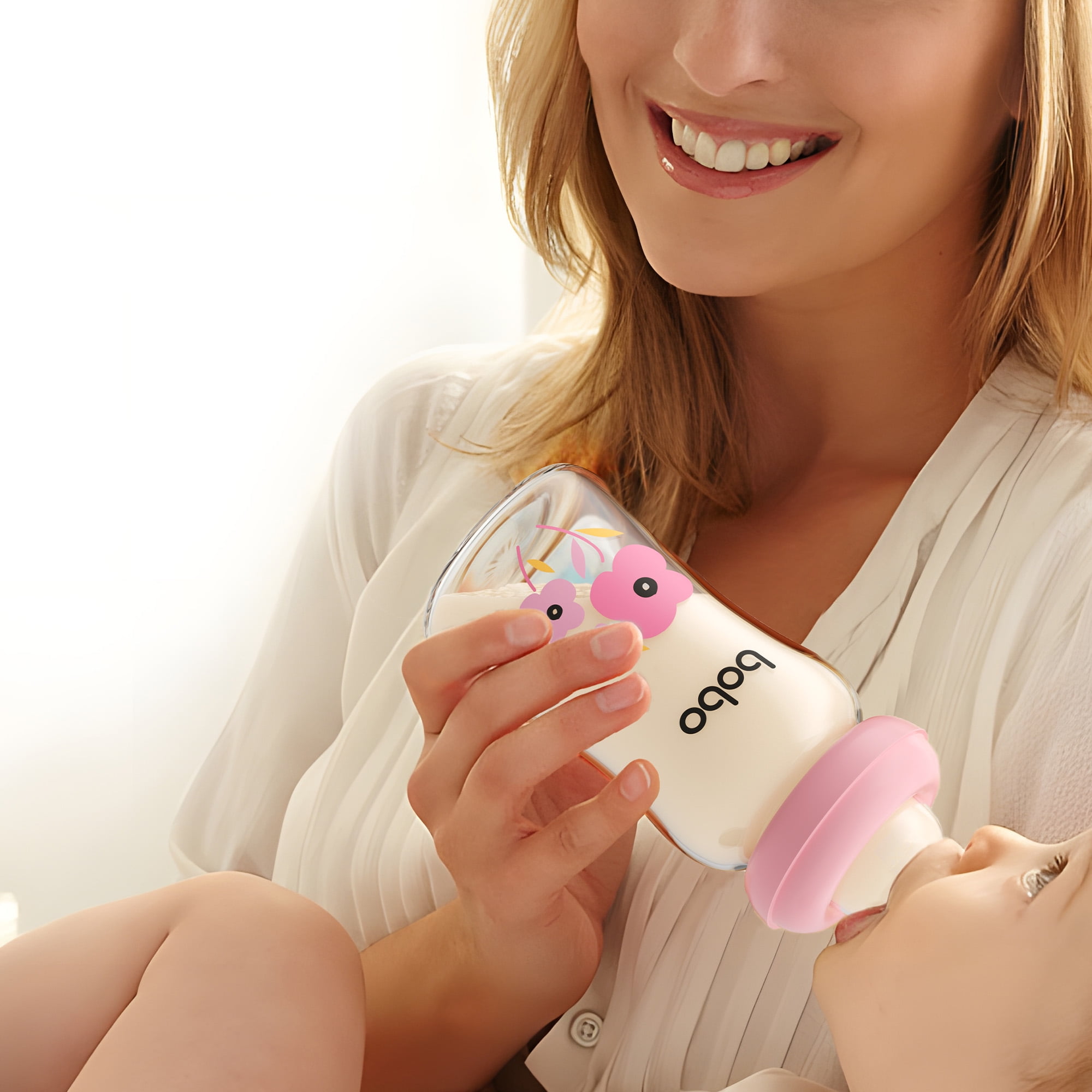 YOHKOH New Born Baby Glass Feeder Bottles,6oz Baby Bottle Glass Multicolour,2pk