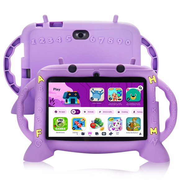 Tablette pour Enfants, Tablette 7 Pouces pour Enfants 2-10, Tablette Éducative d'Apprentissage pour Tout-Petits Android 11, 3 Go RAM+32 Go ROM de Stockage, Google Play YouTube, Bébé Fille bo