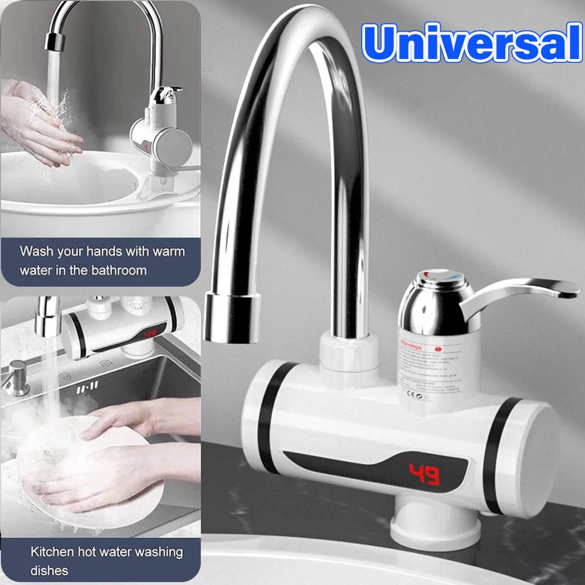 DYUES 3000W Hot Water Heater Faucet Instant Tankless Water Heater,Electric Kitchen Bathroom Fast Heating Tap Water Faucet