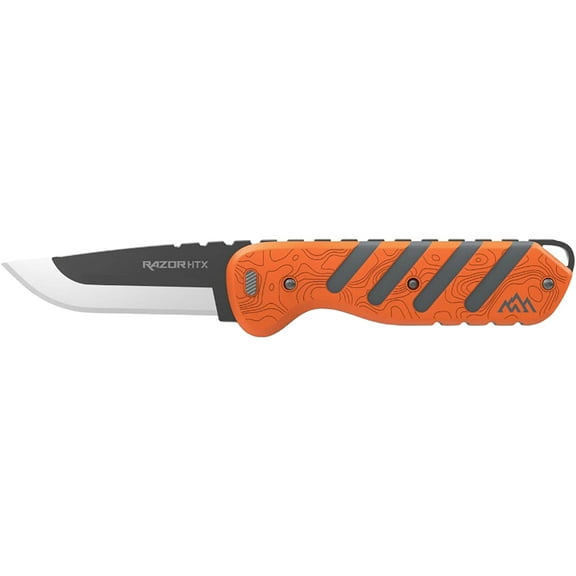 Outdoor Edge Razor HTX Fixed Blade Knife 3" Drop Point 420J2 Gray Blade ABS Polymer Handle Orange