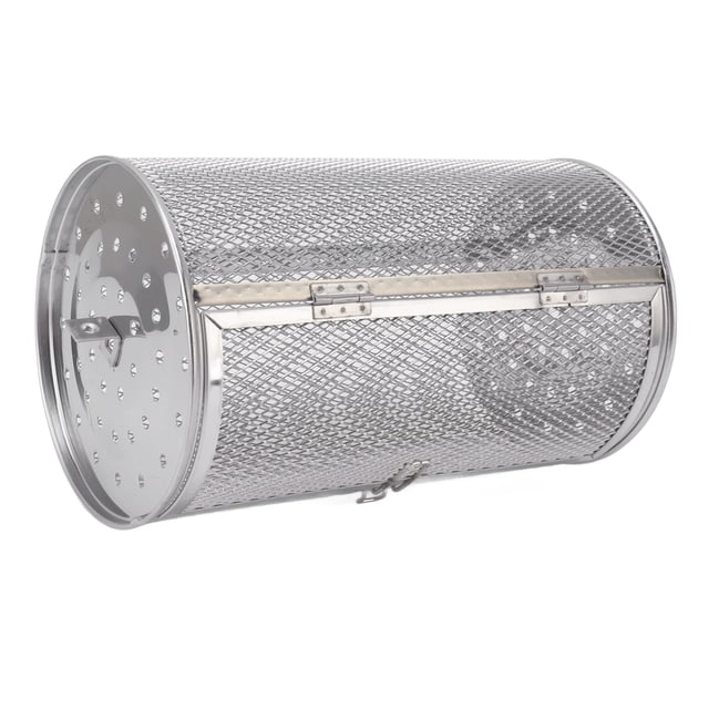 Paniers de Grillade Roulants pour Barbecue Extérieur, Grille Ronde en Acier Inoxydable pour Légumes Légumes Poisson Viande Camping
