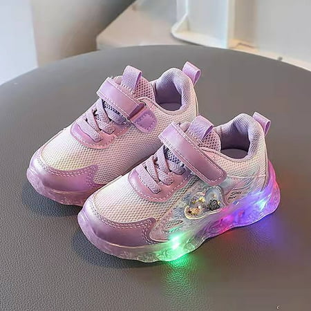 

Cathalem Girl Shoes Light Up Shoes For Girls Toddler Led Walking Girls Kids Children Baby Baby Cute Toddler Shoes for Girls Purple 22