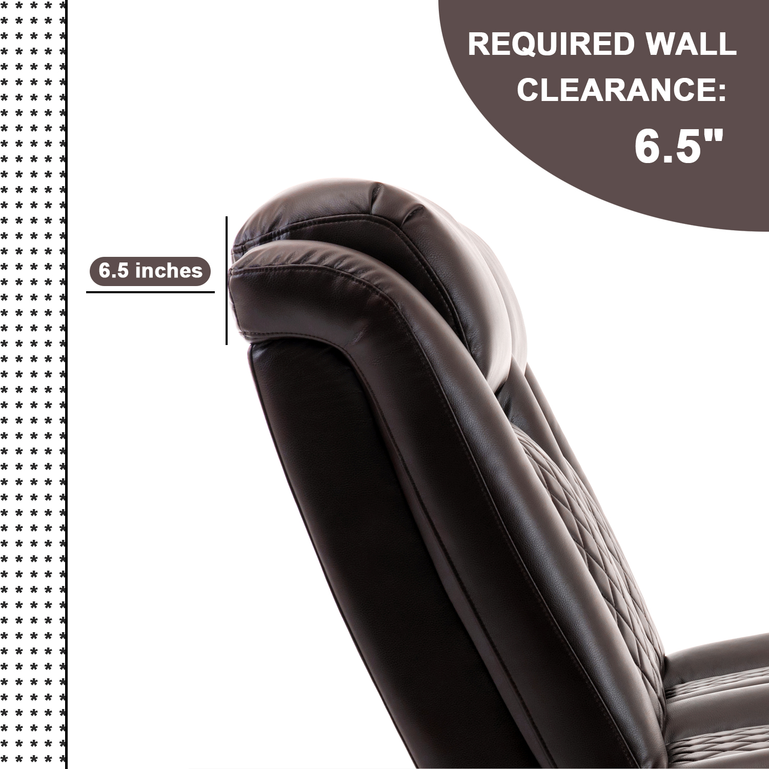 57" Loveseat Recliner, Recliner Sofa with 3 Cup Holders and 2 Pillows, Wall Hugger Recliners & 135° Reclining Loveseat (Brown PU Leather Furniture)