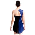 thumbnail image 2 of RUNQHUI Robe de Patinage Artistique Femmes Strass Scintillants Justaucorps de Danse Ballet pour Compétition Bleu TTG, 2 of 7