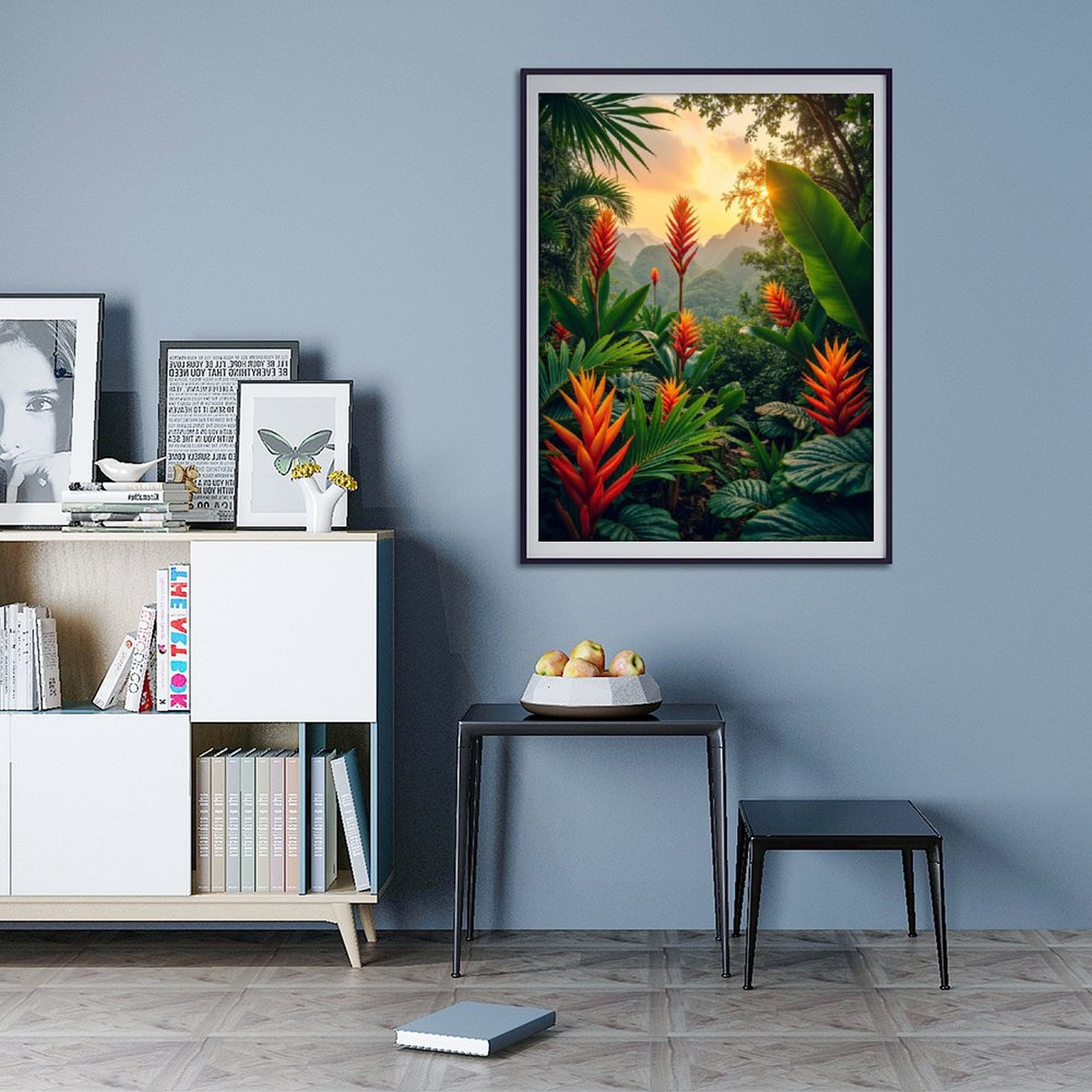 Diamond Art Kits for Adults - 5d Tropical Sunset Jungle Bloom Diamond Painting for Adults, Diamond Art for Adults Beginners, Diamond Painting Kits for Adults for Home Wall Decor