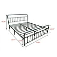 Nnv King Size Vintage Platform Metal Bed Frame, Easy Assembly, Black 