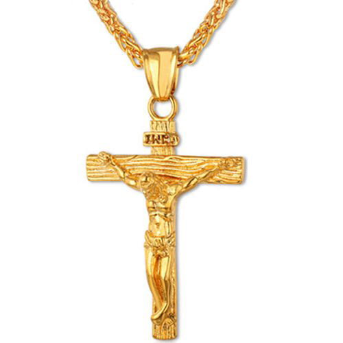 AkoaDa 1 Pcs Classic Fashion Men Cross Pendant Necklace Men Faith Jewelry