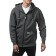 thumbnail image 4 of Pro Club Men's Heavyweight Full Zip Fleece Hoodie, Charcoal, Small, 4 of 6