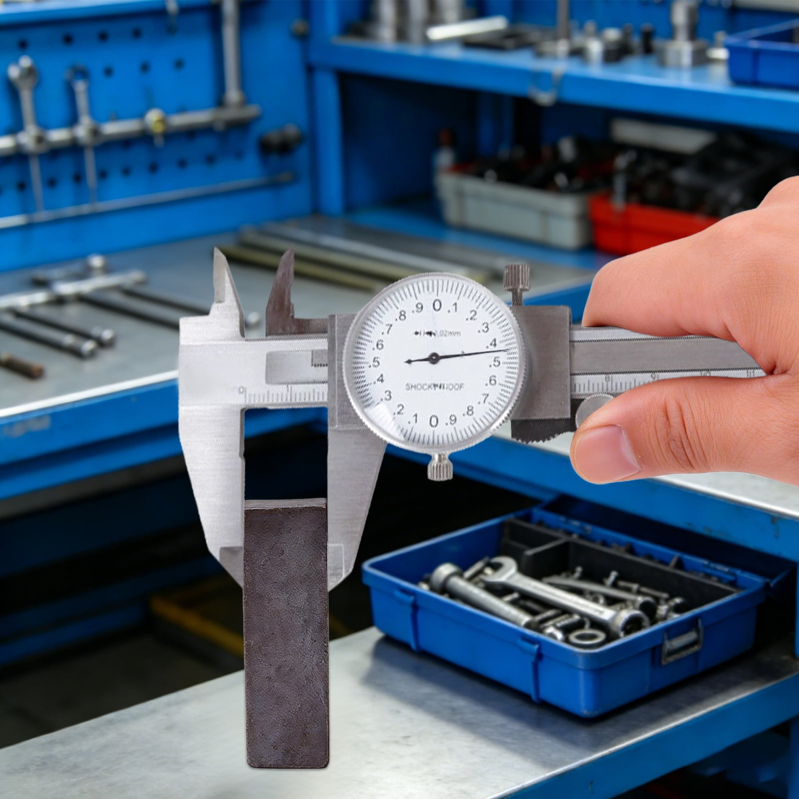 Silver Stainless Steel High Precision Dial Caliper 0-150mm Four-Purpose Measuring Ruler Woodworking Machinery Precision Measuring Tool