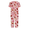 thumbnail image 6 of Valentine's Day Womens Heart Pajama Set Heart Print Pajama Sets Short Sleeve and Capri Pants Women 2 Piece Sleepwears, 6 of 7