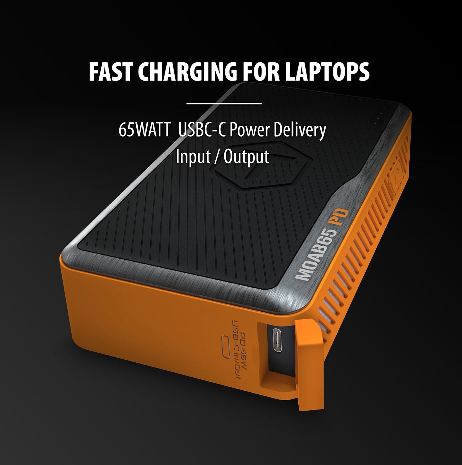 ToughTested MOAB 65 40,000mAh Rugged Power Bank with 65W & 20W Dual USB-C PD, USB-A QC3.0, IP64 Weatherproof, Pass-Through Charging & 5-Year Warranty for Laptops, Smartphones, Travel & Outdoor Use