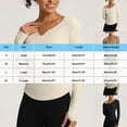 thumbnail image 3 of Qzwdhjm Workout Sun Shirts for Women Long Sleeve Tunic Tops Ruched V Neck Athletic Tshirts Solid Summer Activewear Top with Thumb Hole, 3 of 8